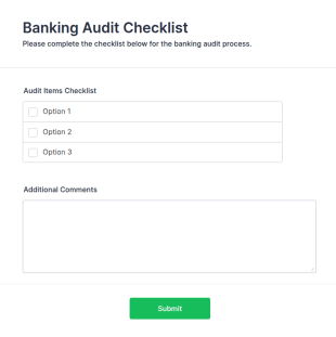 Banking Audit Checklist Form Template