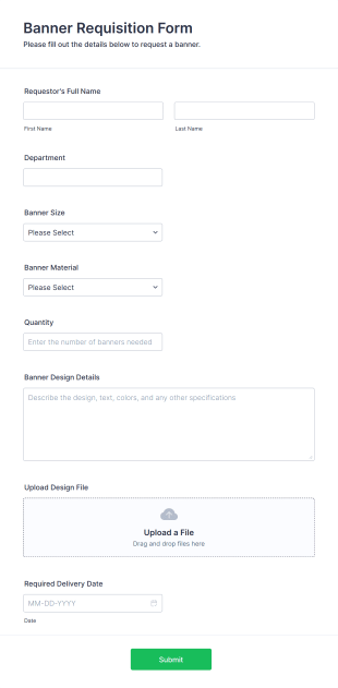 Banner Requisition Form Template