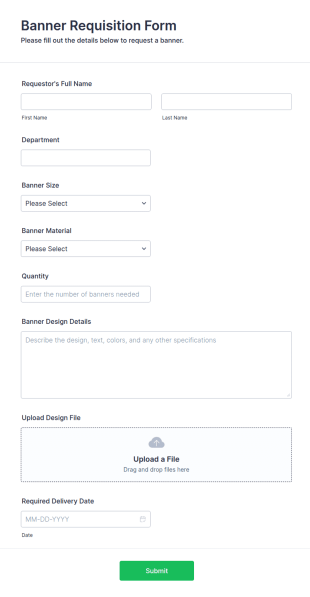 Banner Requisition Form Template