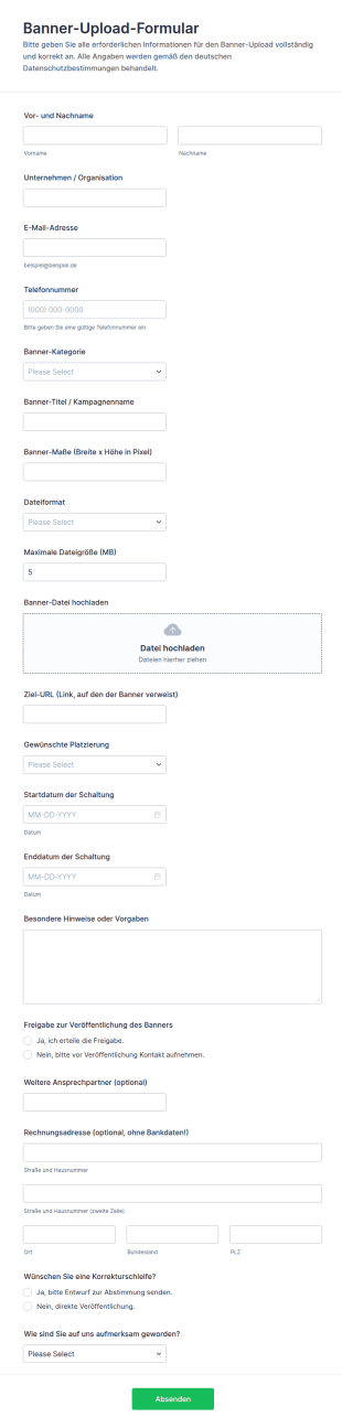 Banner Upload Formular