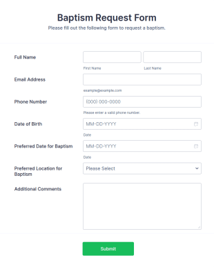 Baptism Request Form Template