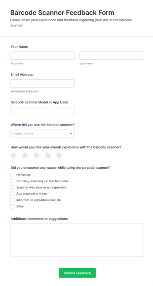 Barcode Scanner Feedback Form Template