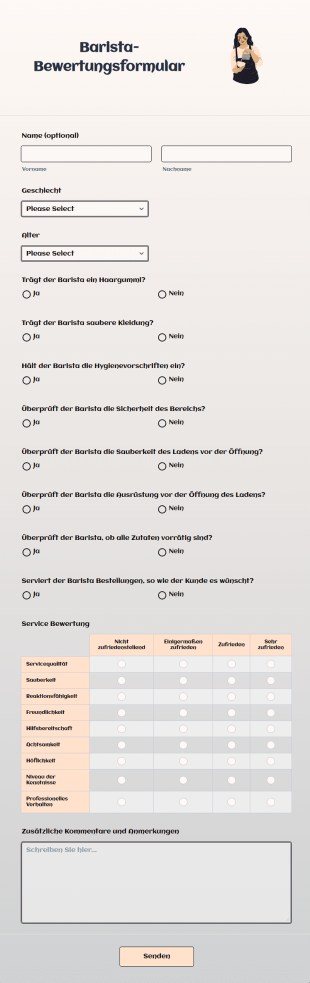 Barista Bewertungsformular