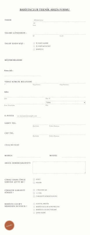 Bari̇staclub Tekni̇k Ariza Form Şablonu
