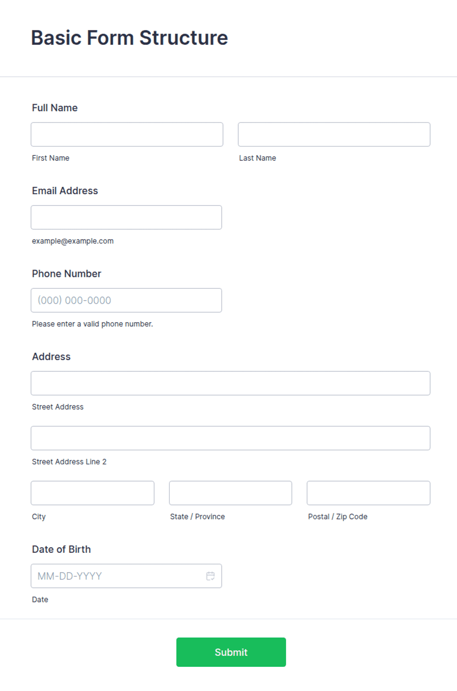 Basic Form Structure | Jotform