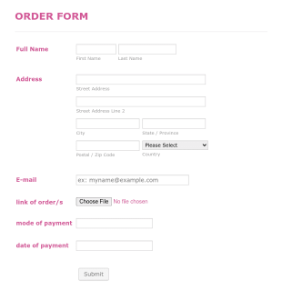 Basic Order Form Template