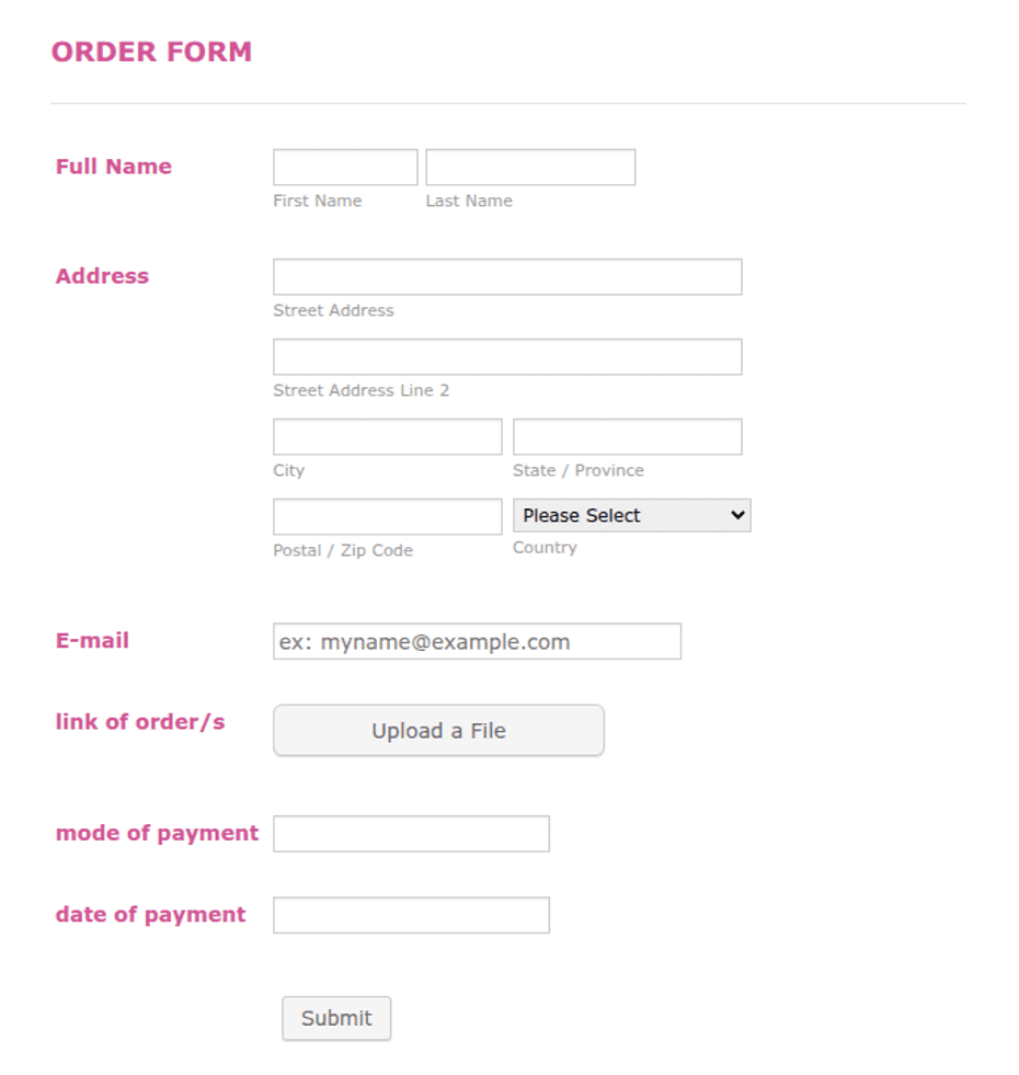 Basic File Orders Basic Order Form Free T Shirt Order Form Template (Excel, Google