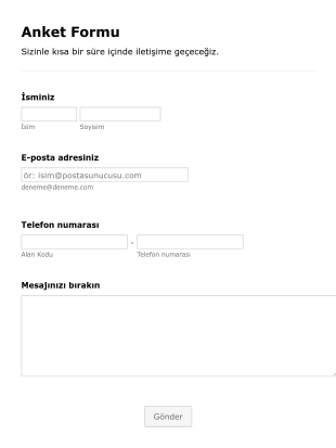 Basit Anket Form Template