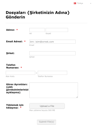Basit Dosya Yükleme Form Template