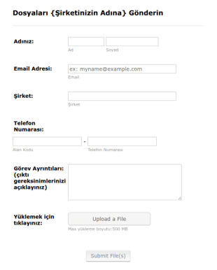 Basit Dosya Yükleme Form Şablonu