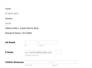 Basit Gösteri Kayıt Form Template