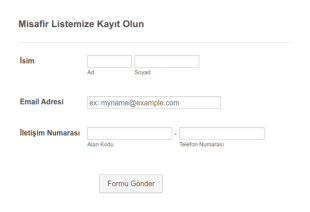Basit Misafir Listesi Form Şablonu