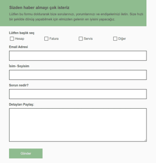 Basit Müşteri Memnuniyet Anketi Form Şablonu