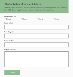 Basit Müşteri Memnuniyet Anketi Form Template