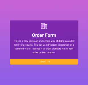 Basit Ürün Sipariş Form Template