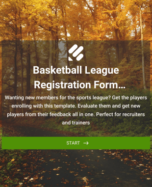 Basketball League Registration Form Template