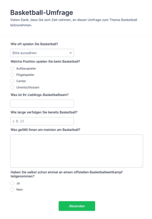 Basketball Umfrage
