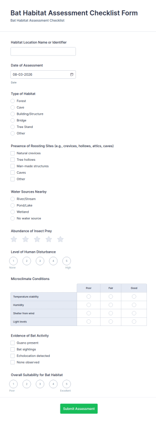 Bat Habitat Assessment Form Template
