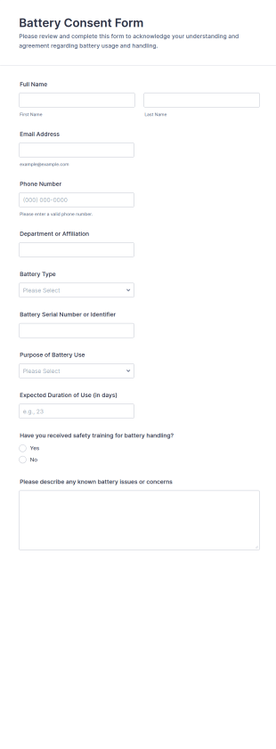Battery Consent Form Template