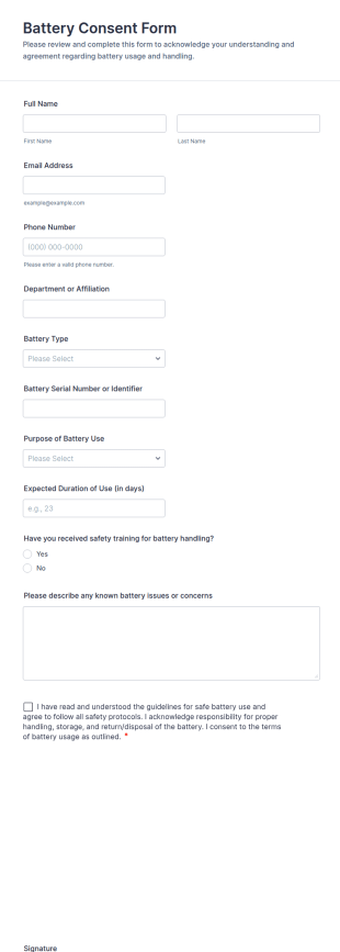 Battery Consent Form Template
