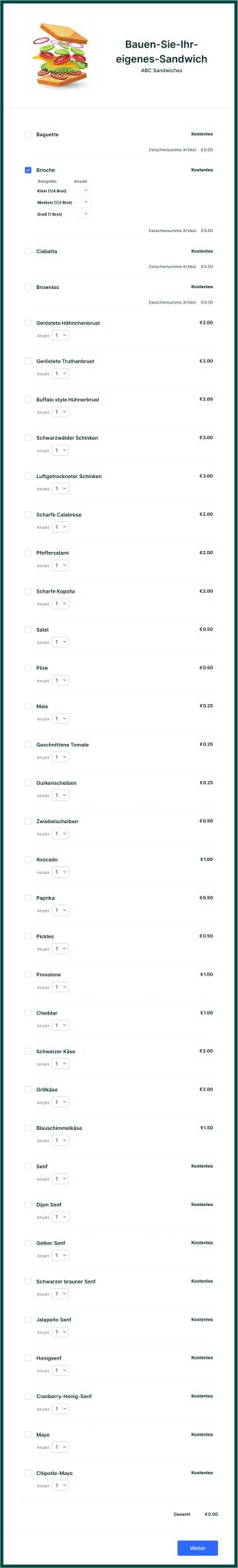 Bauen Sie Ihr Eigenes Sandwich Form Template