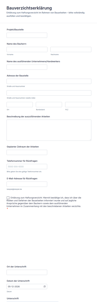Bauverzichtserklärung