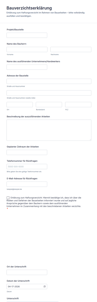 Bauverzichtserklärung