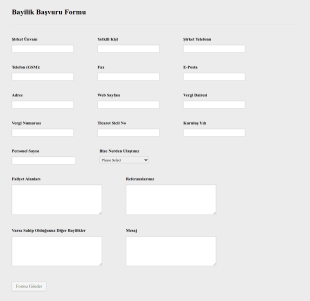 Bayi Başvuru Form Template
