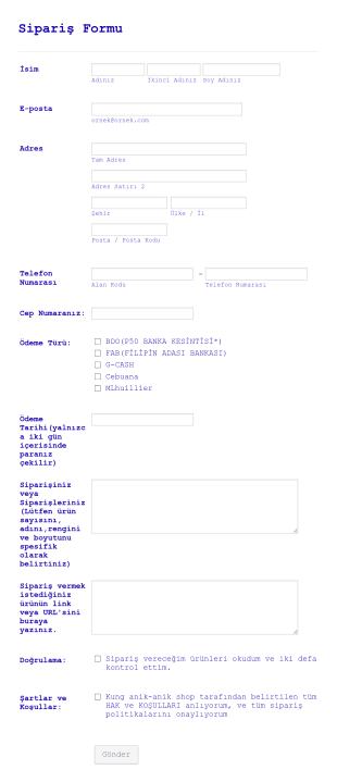 Bayi Başvuru Ve Satış Form Template
