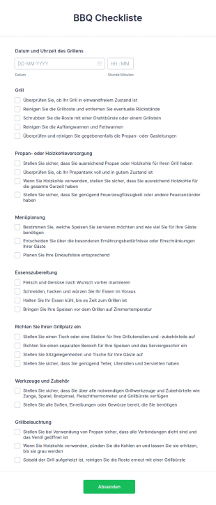 BBQ Checkliste