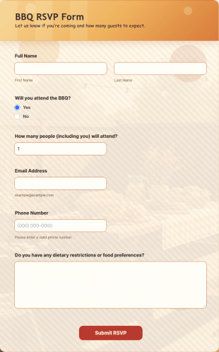 BBQ RSVP Form Template