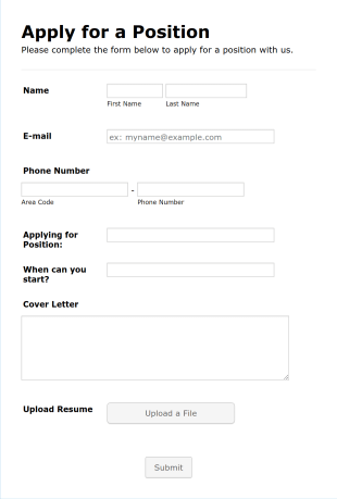 BE HAPPY DELIVERY Job Application Form Template