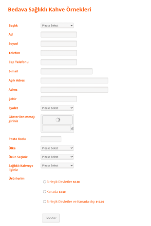 Bedava Sağlıklı Kahve Örnekleri Form Template
