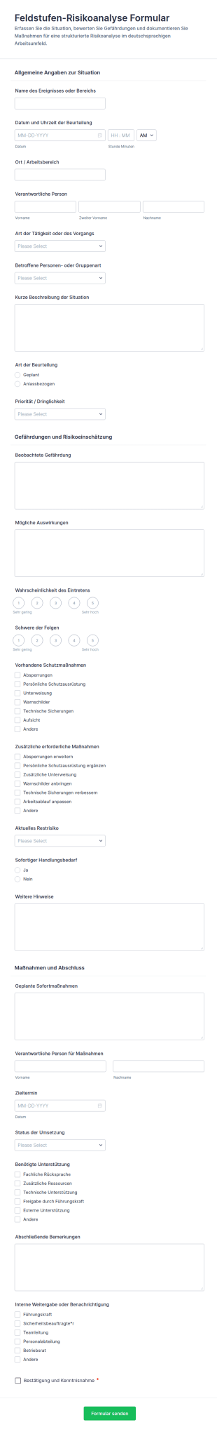 Befragung Zum Risikobewertungsformular