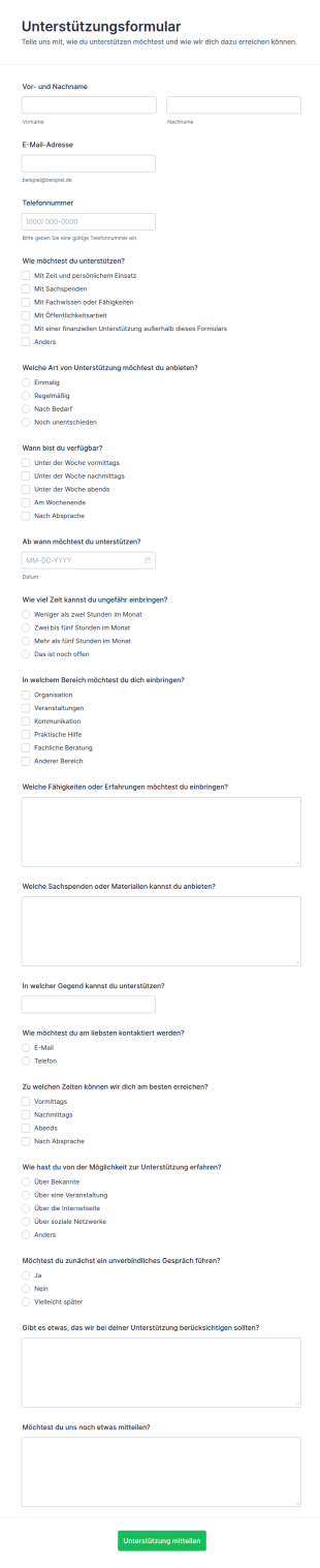 Beitragsformular Für Den Support
