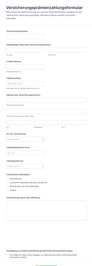Beitragszahlung Formular