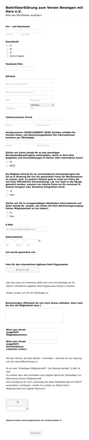 Beitrittserklärung Böcker