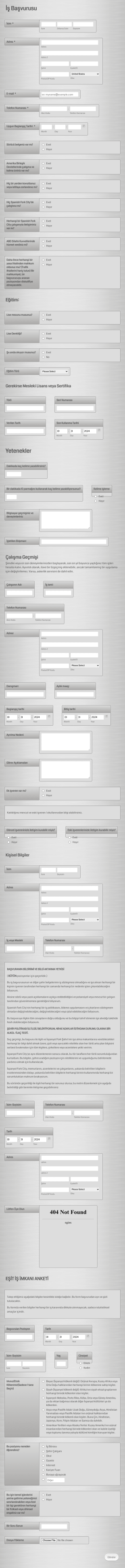 Belediye İş Başvuru Form Template