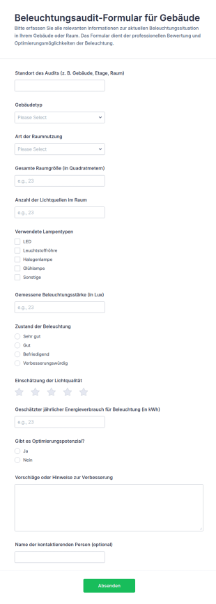 Beleuchtungsprüfung Formular