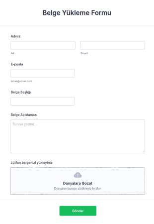 Belge Yükleme Form Şablonu