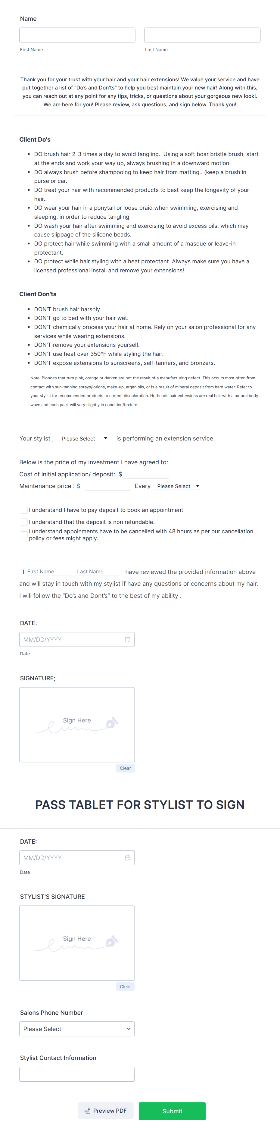 BELLA ROCOCO NBR Extensión Consent Form Template Jotform