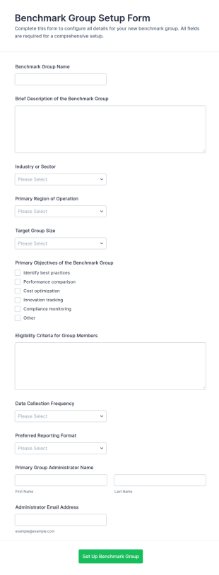 Benchmark Group Setup Form Template