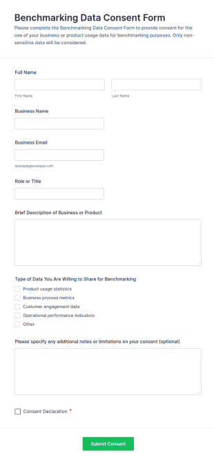 Benchmarking Data Consent Form Template