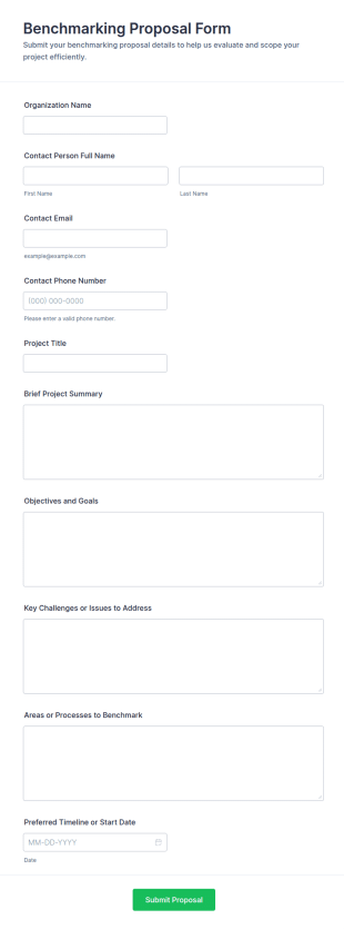 Benchmarking Proposal Form Template