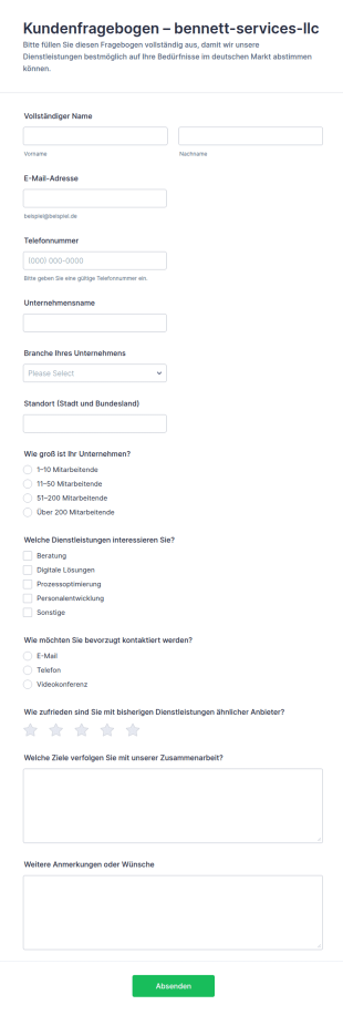 Bennett Services LLC Umfrage