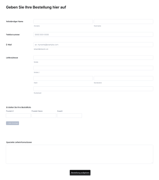 Benutzerdefiniertes Einfaches Bestellformular Form Template