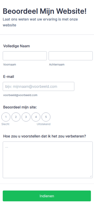 Beoordeel Mijn Website Formulier
