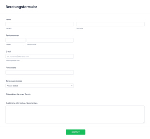 Beratungsformular Form Template