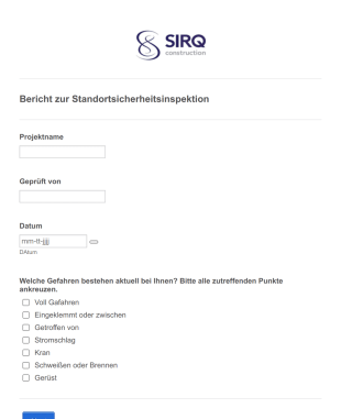 Bericht Zur Standortsicherheitsinspektion Form Template