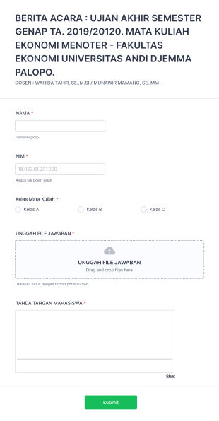 Berita Acara Form Template